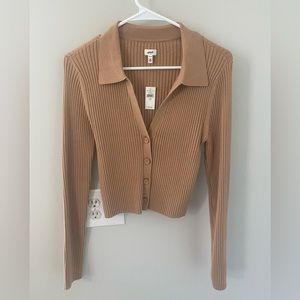NWT AERIE COLLARED BUTTON UP SWEATER